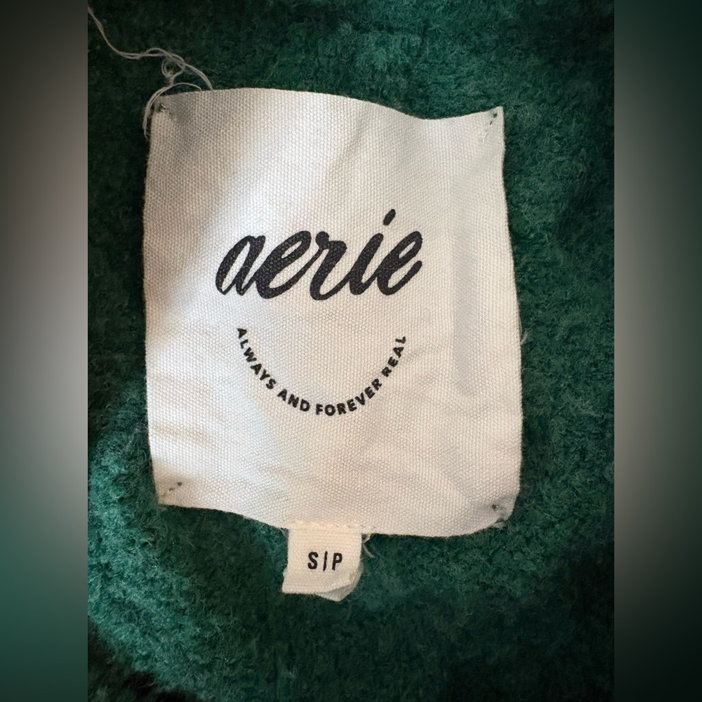 Aerie Forest Green Cable Knit Sweater - Picture 3 of 4